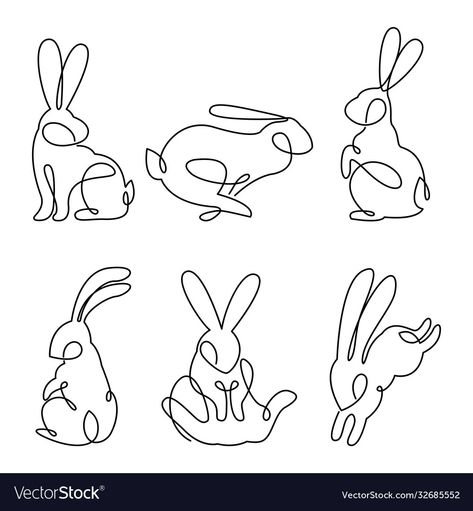 Hase Tattoos, Drawing Easter, Black And White Rabbit, Nature Symbols, Rabbit Silhouette, Rabbit Vector, Rabbit Drawing, Bunny Silhouette, Rabbit Tattoos