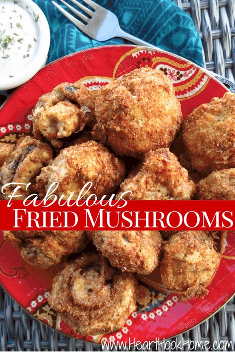 Fried Mushroom Recipes, Mushroom Bites, Breaded Mushrooms, Mushroom Side Dishes, Deep Fried Recipes, Mushroom Recipes Healthy, Frugal Recipes, Quick Food, Mushroom Dish