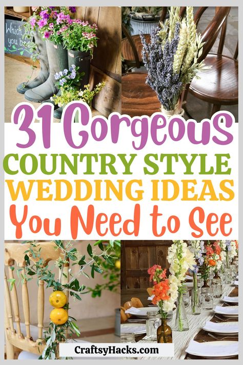 Country wedding ideas are perfect for couples planning a rustic celebration. From outdoor ceremony setups to beautiful barn receptions, explore unique DIY wedding decor options that embrace the countryside aesthetic.