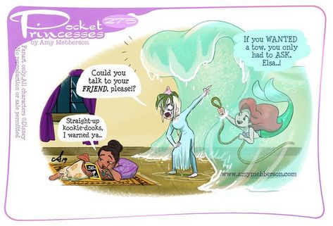 Amy Mebberson on Instagram: “Pocket Princesses 275: Rough Ride #Frozen2 (Please don’t repost, edit or use in videos. Share from FB at Facebook.com/pocketprincesses)” Amy Mebberson, Pocket Princess Comics, Disney Princess Comics, Disney Amor, Humor Disney, Princesas Disney Anime, Pocket Princess, Disney Princess Cartoons, Pocket Princesses