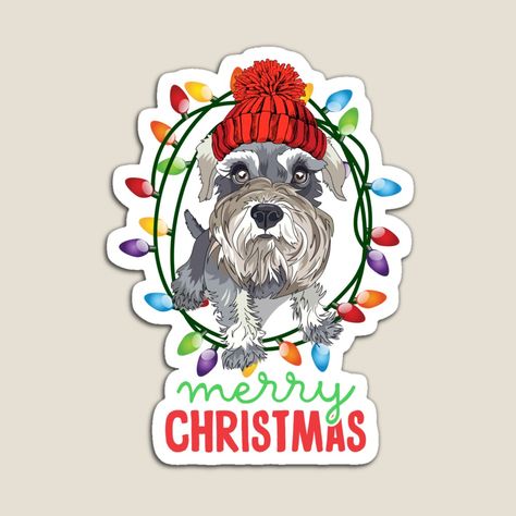 Merry Christmas Cute Schnauzer Cute Schnauzer, Merry Christmas Cute, Christmas Cute, Running Late, Dog Breeds, Colorful Prints, Tatting, Christmas Gift, Merry Christmas