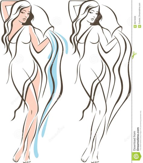 Aquarius Woman Outline Drawing Stock Vector - Illustration of girl, drawing: 96419409 Aquarius Woman Art, Woman Outline Drawing, Woman Outline, Aquarius Woman, Line Art Vector, Outline Drawing, Background Design Vector, Women Body, Celestial Art