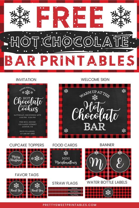 hot chocolate bar printables Hot Cocoa Bar Printables, Hot Chocolate Bar Printable, Hot Chocolate Printable, Hot Cocoa Bar Christmas, Hot Chocolate Bar Party, Bar Printables, Christmas Hot Chocolate Bar, Hot Cocoa Stand, Hot Cocoa Bar Sign