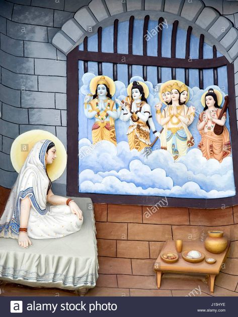 Devaki in jail painting on wall, uttar pradesh, india, asia Stock Photo Krishna Born Images In Jail, Krishna Birth In Jail Drawing, Krishna Janma, Janmashtami Painting, Krishna Birth, Painting On Wall, राधा कृष्ण, Memories Art, Childhood Memories Art