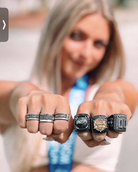 Worlds Rings Cheer, Cheer Rings, Cheer Vibes, Cheer Goals, Cool Cheer Stunts, Cheer Aesthetic, Cheer Pins, Allstar Cheer, Cheer Extreme