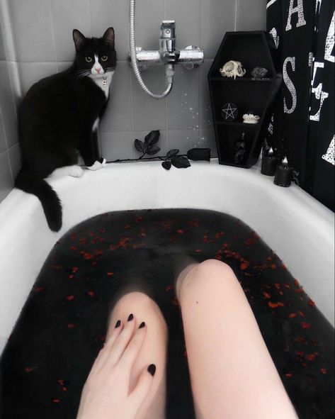 Witchy Bathroom Decor, Goth Bathroom Decor, Dark Home Aesthetic, Gothic Bathroom Ideas, Witchy Bathroom, Goth Bathroom, Gothic Bathroom Decor, Gothic Bathroom, Bath Aesthetic