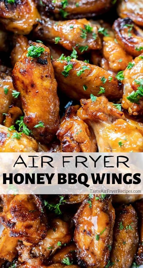 Air Fry Bbq Chicken Wings, Chicken Wing Recipes Air Fryer Honey Bbq, Air Fryer Chicken Wings With Sauce, Air Fryer Chicken Wings Honey Bbq, Recipe For Wings In Air Fryer, Air Fryer Bbq Wings, Air Fryer Chicken Wings Bbq, Air Fryer Barbecue Chicken Wings, Honey Bbq Wings Air Fryer