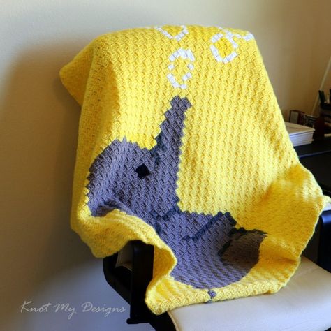 Elephant Blowing Bubbles Baby Blanket / Graphghan - Knot My Designs C2c Elephant, Elephant Blowing Bubbles, Bubble Blanket, Crochet Baby Blanket Beginner, Elephant Baby Blanket, C2c Crochet Blanket, Crochet For Beginners Blanket, Diy Bebe, Easy Crochet Baby