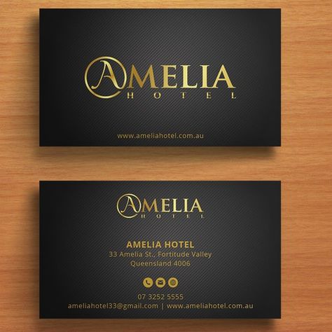 Amelia hotel business cards | Business card contest | 99designs Hotel Card Design, Visiting Card Creative, Hotel Business Card, Hotel Business, Hotel Card, Kids Book Series, Fortitude Valley, Logo Design Inspiration Branding, Visiting Card Design