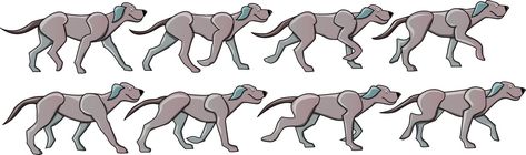 Dog animation walk cycle Dog Walk Cycle Animation, Dog Walking Animation, Animal Walk Cycle, Dog Walk Cycle, Animation Walk Cycle, Logo Sketch Design, Dog Treadmill, Walking Animation, Animation References