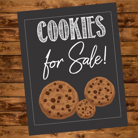 Cookie Signs Chalkboard, Sales Promotion Design, Bake Sale Sign, Cookies For Sale, Cookie Booth, Posters Diy, Elephant Baby Shower Favors, Bakery Sign, Chocolate Labels