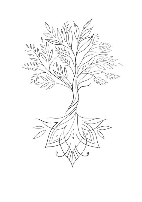 Dna Tree Drawing, Delicate Tree Of Life Tattoo, Tree Of Life Line Art, Amazonian Warrior Tattoo, Tree Of Life Tattoo Thigh, Tree Of Life Wrist Tattoo, Tree Of Life Tattoo Stencil, Fineline Tree Tattoo, Grounding Tree Of Life Tattoo