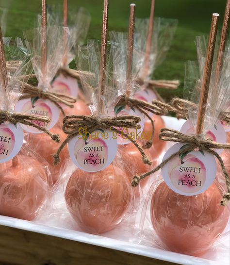 Peach Color Party Decorations, Peach Theme Party Favors, Peaches And Cream Party, Peach Theme Centerpieces, Peach Baby Shower Centerpieces, One Sweet Peach Birthday Party Food, A Sweet Peach Is On The Way, A Sweet Little Peach Is On The Way, Sweet Little Peach Baby Shower Decor