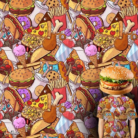 Edible on Threadless Food Cartoon, Wallpaper Tumblr, Food Wallpaper, Emoji Wallpaper, Tumblr Wallpaper, Food Illustrations, Iphone Background, Cool Wallpaper, Pattern Wallpaper