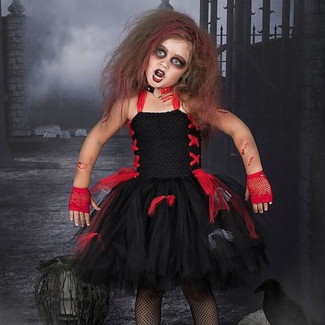 Vampire Costume Kids, Zombie Dress, Halloween Tutu Dress, Dinosaur Halloween Costume, Kids Halloween Costume, Costume Tutu, Scary Zombie, Kids Costumes Girls, Handmade Tutu