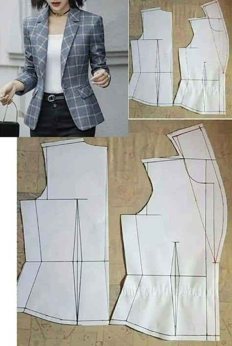 Detail Couture, Projek Menjahit, Blazer Pattern, Sewing Blouses, Sewing Clothes Women, Fashion Design Patterns, Sewing Tutorials Clothes, Fashion Sewing Tutorials, Jacket Pattern Sewing