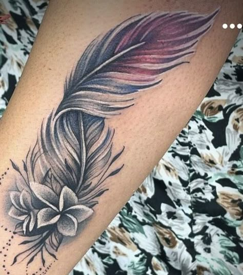 Butterfly With Feather Tattoo, Tattoo Ideas Female Feather, Feather Foot Tattoos For Women, Feather With Flowers Tattoo, Cover Up Wrist Tattoos For Women, Feather Tattoo Design For Women, Feather And Flower Tattoo, Feather Hip Tattoos, Feather Tattoo Black