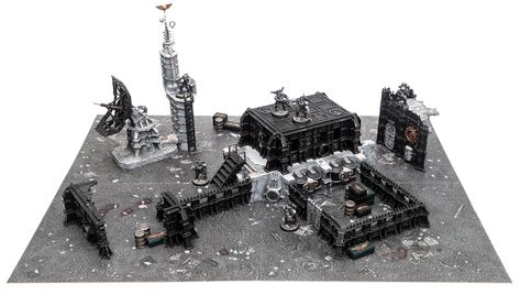 Today I can finally present you my Sector Fronteris gaming board from Kill Team: Moroch. This black-and-white collection of terrain features all of the pieces from the Moroch board, plus a few other things as well. Check out more pictures and learn how I painted this scenery collection in this showcase post. Kill Team Terrain, Kill Team Board, One Coat Paint, Warhammer 40k Tabletop, Team Ideas, Paint Charts, Diy Miniatures, Warhammer Terrain, 40k Terrain