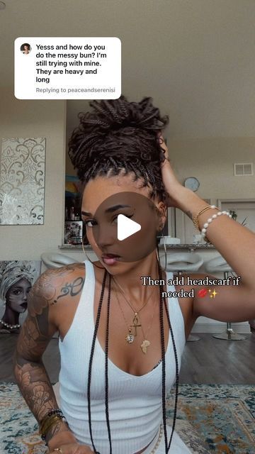 𓋹𝖃𝖎𝖆𝖔 𝕯𝖗𝖊 on Instagram: "Quick & easy ☺️💋✨ Hairstylist • @lovelieseffect ✨ #BohoBraids #Braids #MessyBun" Braids Low Bun For Black Women, Boho Braids Bun, Messy Bun Knotless Box Braids Tutorial, Boho Braids In A Bun, How To Put Braids Up In A Bun, Top Knot Bun With Braids, Messy Bun Knotless Braids, Messy Bun With Boho Braids, How To Do A Messy Bun With Braids