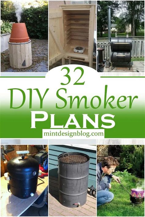 DIY Smoker Plans For Homemade Smokers Homemade Smoker Plans, Small Smoker, Smoker House, Backyard Smokers, Build A Smoker, Smoker Designs, Diy Smoker, Smoker Plans, Outdoor Smoker