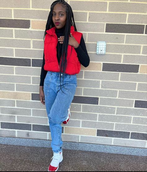 Cute Cherry 11 Outfits, Outfits With Cherry Red 11s, Red Shirt Outfit Black Women, Cherry Jordan 11 Outfit Women, Red 11s Outfit Women, Cherry Red 11s Outfit Black Women, Cherry Red 11s Outfit, Jordan 11 Cherry Outfit, Red Thunder 4s Outfit