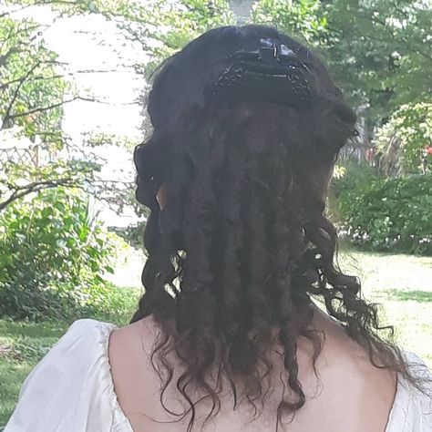 Regency/Victorian rag curls Victorian Rag Curls, Victorian Curls, Swan Core, Ringlets Hair, Rag Curls, 18th Century Hair, Head Braid, Ringlet Curls, Oc Design