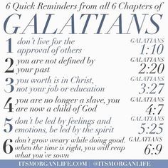 The book of Galatians is one of my favorite books of the bible. It is very clear that the Apostle Paul wanted to help the Galatians get it right. He wanted them to see the importance of not falling for every false teacher or lie that came by, but to focus instead on God approval (Galatians 1:10). For followers of Christ, sometimes, this can be easier said than done. Our emotions, feelings, experiences, and even our culture at large can have us getting distracted and completing neglecting to ... Book Of Galatians, Morgan Harper Nichols, Life Quotes Love, Bible Knowledge, Books Of The Bible, Christian Life, Read Bible, Verse Quotes, Bible Lessons