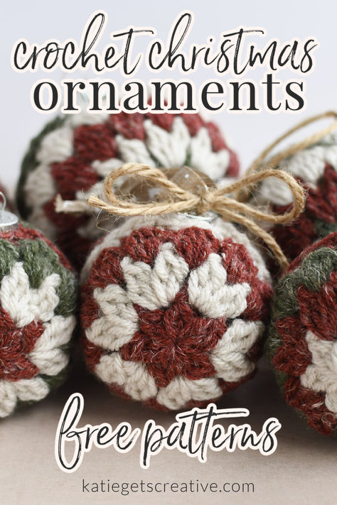 Deck the halls with beautiful handmade crochet Christmas ornaments using these easy-to-follow free patterns. Crochet Cross Ornament, Beginner Crochet Ornaments, Diy Ornaments Crochet, Cheap Ornaments Diy Kids, Crochet Over Ornament, Crochet Over Christmas Ornaments, Free Crochet Christmas Ball Ornaments Pattern, Rustic Crochet Christmas Ornaments, Crochet Ornament Balls