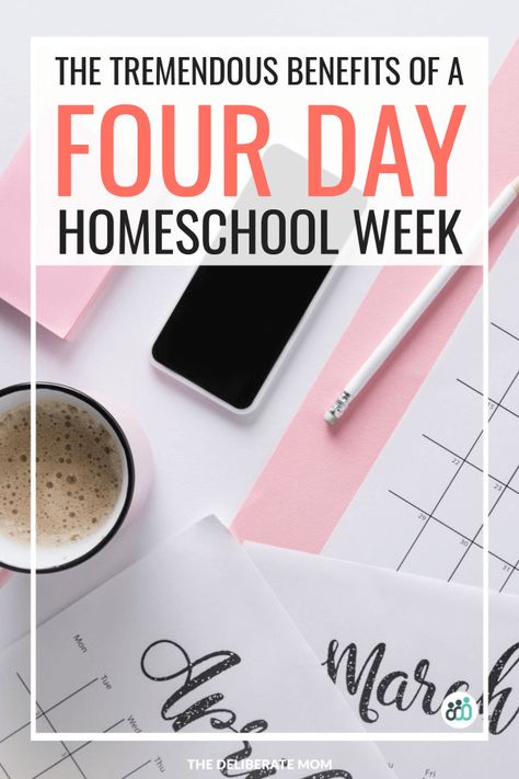 Have you ever considered a 4-day homeschool week? Over the past few years, I've experimented with a number of homeschool schedules. After some trial and error, I have completely embraced a year-round, Sabbath week, 4-day homeschool calendar. Here are the benefits of following a 4-day homeschool week. #homeschoolschedule #homeschoolcalendar 4 Hour School Day, Kindergarten Homeschool Schedule, Homeschool Methods, Eclectic Homeschooling, Spiritual Education, Homeschool Calendar, Homeschooling Tips, School Prep, Week Schedule