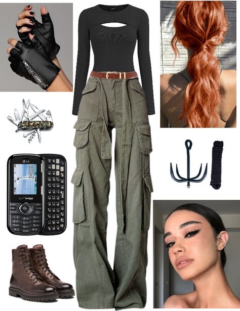 Kim Possible Duo Outfits, Kim Possible Hairstyle, Kim Possible Outfits Aesthetic, Kim Possible Inspired Outfits, Shego Outfits, Kim Possible Outfits Style, Diy Kim Possible Costume, Casual Halloween Outfits Costumes, Kim Possible Halloween