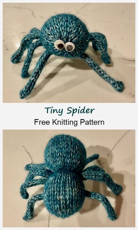 Knitted Spider Pattern, Spider Knitting Patterns Free, Spider Knitting Pattern, Tiny Knitted Animals Free Pattern, Knit Halloween Patterns, Knitted Halloween Patterns Free, Knit Amigurumi Free Patterns, Free Knitting Machine Patterns, Free Knitting Patterns Toys Easy