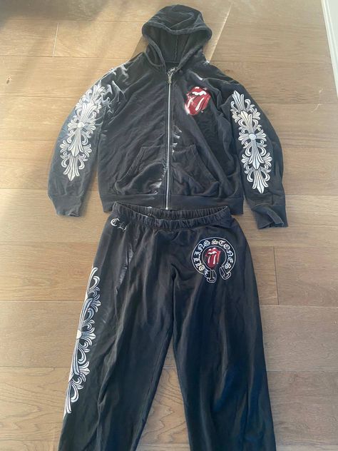 Chrome Hearts Tracksuit, Chrome Hearts Sweatpants, Outfit Sweatpants, Chrome Hearts Hoodie, White Sweatpants, Hoodie And Sweatpants, Jogging Suit, Punk Outfits, Custom Wheels