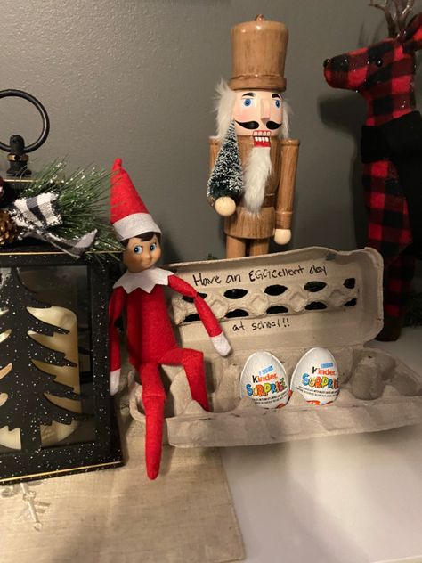 Elf On Shelf Kinder Egg, Eggs Elf On The Shelf, Kinder Egg Elf On The Shelf, Elf On The Shelf Kinder Egg, Kinder Egg, Elf On Shelf, Candy Egg, Elf Activities, Chocolate Eggs