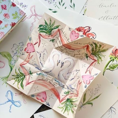 8 Creative Gifts to Give for Valentine’s Day - Inspired By This Susannah Garrod, Victorian Puzzle Purse, Watercolor Crafts, Puzzle Purse, Whimsical Cards, Whimsical Wedding Invitations, Menue Design, Victorian Illustration, Valentines Illustration