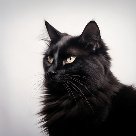 A sleek black cat leaping through the air, capturing a moment of grace and agility in its fluid motion. Cat Side Profile, Black Cat Photography, Black Cat Images, Black Cat Aesthetic, Black Kitty, Cats Photography, Cat Stands, Spots On Face, Black Cat Art