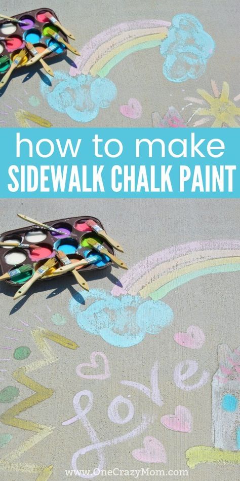 Homemade Sidewalk Chalk, Diy Sidewalk, Chalk Activities, Spray Chalk, Chalk Spray Paint, Sidewalk Chalk Paint, Sidewalk Paint, Chalk Paint Recipe, Homemade Chalk