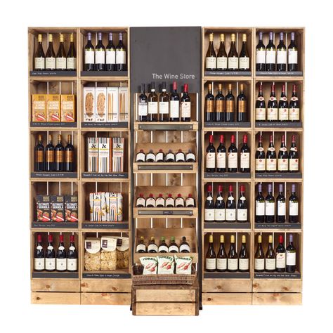 Retail Wine Display Ideas, Wine Boutique Shops, Wine Store Display, Alcohol Display, Wine Store Design, Store Shelving, Beer Display, Alcohol Shop, Wine Bottle Display