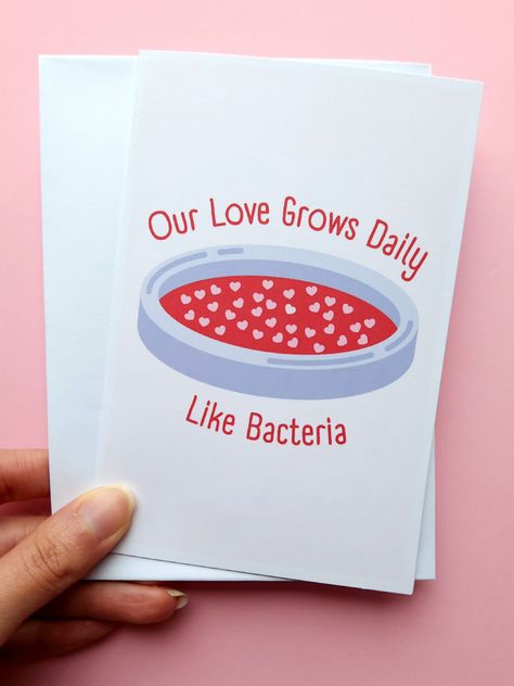 Microbiology Valentines, Medical Love Puns, Microbiologist Quotes, Biology Valentines Cards, Medical Birthday Cards, Teachers Day Card For Biology Teacher, Biology Teacher Card, Science Valentines Cards, Biology Valentines