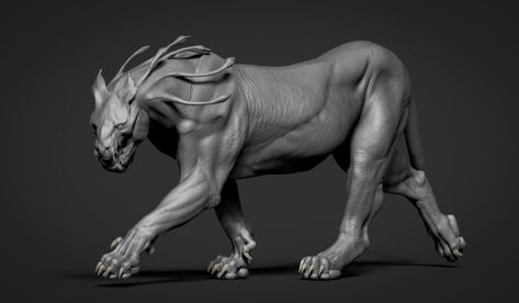 ArtStation - Panther , Jorge Norgaard Avatar Animals, Digital Sculpture, Avatar Fan Art, Substance Painter, Fantasy Beasts, Creature Drawings, Anime Wolf, Creature Feature, Superhero Design