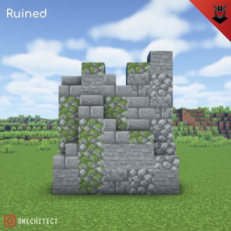 Minecraft Stone Wall, Minecraft Pasta, Minecraft Wall Designs, Zoo Boo, Minecraft Wall, Stone Wall Texture, Minecraft Blocks, Stone Wall Design, Minecraft Medieval