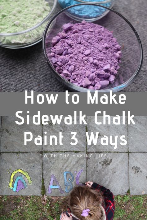 Sidewalk Chalk Recipe, Homemade Sidewalk Chalk, Chalk Activities, Diy Chalk Paint Recipe, Sidewalk Chalk Paint, Sidewalk Paint, Make Chalk Paint, Chalk Paint Recipe, Child Activities