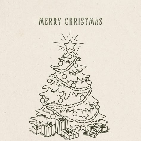 Christmas Theme Drawing Ideas, Aesthetic Christmas Tree Drawing, Christmas Drawing Black And White, Christmas Tree Drawing Aesthetic, Christmas Tree Art Drawing, Simple Christmas Tree Drawing, Simple Christmas Drawings, Draw Christmas Tree, Trees Art Drawing