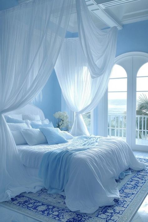 Coastal Farmhouse Bedroom Ideas, Canopy Bed Ideas For Adults, Coastal Farmhouse Bedrooms, Gömda Rum, Coastal Farmhouse Bedroom, Sea Bedrooms, Canopy Bed Ideas, Cozy Bedroom Decor Ideas, Grown Woman Bedroom Ideas