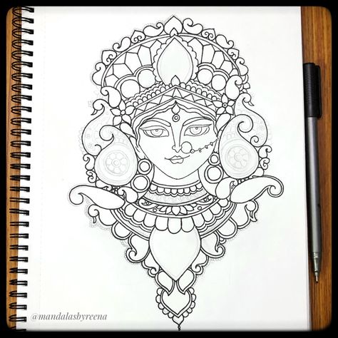 Work in progress. #mandala #mandaladesign #mandaladrawing #navratri #navratrispecial Gods Painting, Kali Tattoo, Mandala Designs, Navratri Special, Mandala Drawing, Book Art Drawings, Gods And Goddesses, Mandala Design, Mandala Art