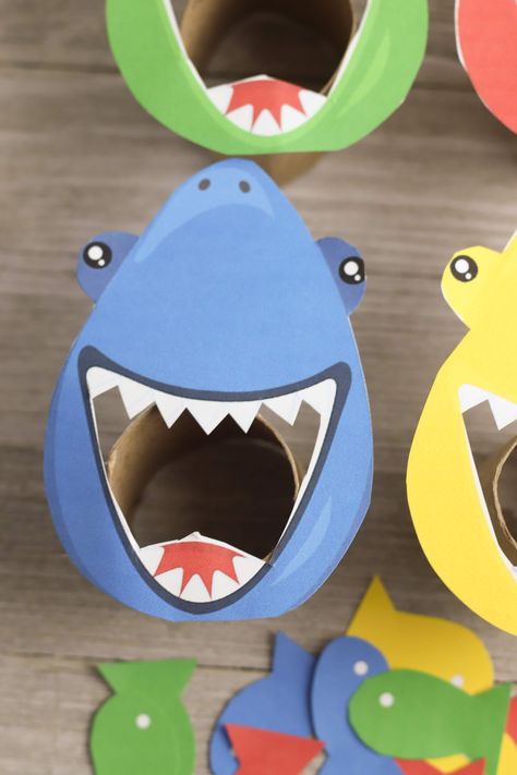 Feed the shark game. A great shark activity for preschool kids! Make sure to grab our free printable. Camping Sorting Activity, Feed The Shark Game, Shark Games For Kids, Shark Template, Feed The Shark, Dot Alphabet, Shark Activities, Babysitting Ideas, Shark Games