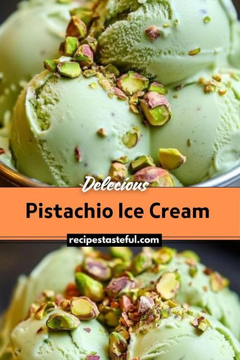 This Pistachio Ice Cream is a creamy, nutty delight, perfect for those who love the subtle sweetness and rich flavor of pistachios. It's a refreshing treat that's as visually appealing as it is delicious. Pistachio Almond Ice Cream, Pistachio Cream Recipe, Pistachio Ice Cream Recipe, Almond Ice Cream, Easy Ice Cream Recipe, Ice Cream Freezer, Pistachio Ice Cream, Pistachio Cream, Pistachios Nuts