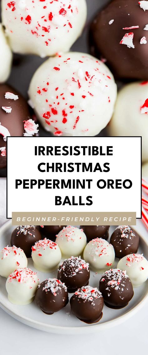 Image for Irresistible Christmas Peppermint Oreo Balls Christmas Baked Goods Gifts, Peppermint Balls, Christmas Treats Recipes, Oreo Balls Christmas, Christmas Hosting, Clematis Varieties, Cake Ball Recipes, Xmas Desserts, Christmas Food Treats