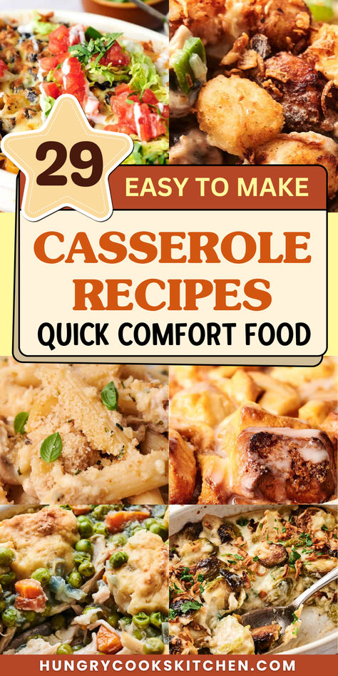 Craving some comfort food? These 29 casserole recipes are pure bliss in every bite! Packed with savory flavors, melt-in-your-mouth textures, and plenty of easy-to-make ingredients, these casseroles will become your go-to for everything from weeknight dinners to holiday feasts. Perfect for family gatherings or lazy Sundays, these casseroles offer unbeatable flavor and comfort. Check them out now! Best Tuna Casserole, Family Dinners Easy, Yellow Squash Casserole, Tater Tot Breakfast Casserole, Stuffed Pepper Casserole, Cornbread Easy, Chicken Casserole Easy, Tater Tot Breakfast, Chicken Pot Pie Casserole