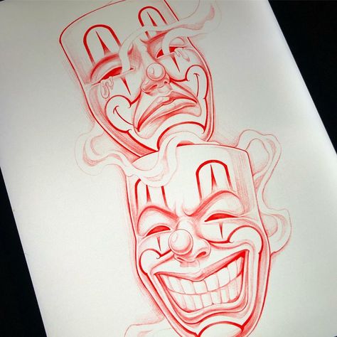 Polubienia: 9,133, komentarze: 23 – LamSi Yiu (@lamsiyiu) na Instagramie: „🎭🎭🎭♠️♠️Chicano art ♠️♠️#ink #letters #lettering #letteringtattoo #freehand #tattoo #tattoos…” Clown Mask Tattoo, Smile Now Cry Later Stencil, Laugh Now Cry Later Stencil, Tattoo Outline Drawing Stencil Design, Chicano Clown Drawing, Half Sleeve Tattoos Sketches, Gotik Tattoo, Smile Now Cry Later, Chicanas Tattoo