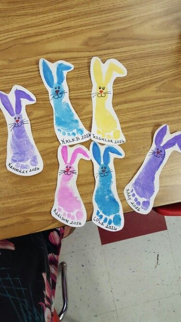 Toddler Easter Footprint Art, Hand Print Bunny, Peep Footprints, Rabbit Footprint Craft, Peeps Footprint Craft, Easter Hand And Footprint Crafts, Easter Bunny Toddler Craft, Baby Feet Bunny Painting, Easter Art Projects For Toddlers